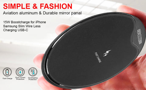 5 Core Wireless Charging Pad 15W Qi-Certified Fast Phone Charging Mat Cargador Inalámbrico Para