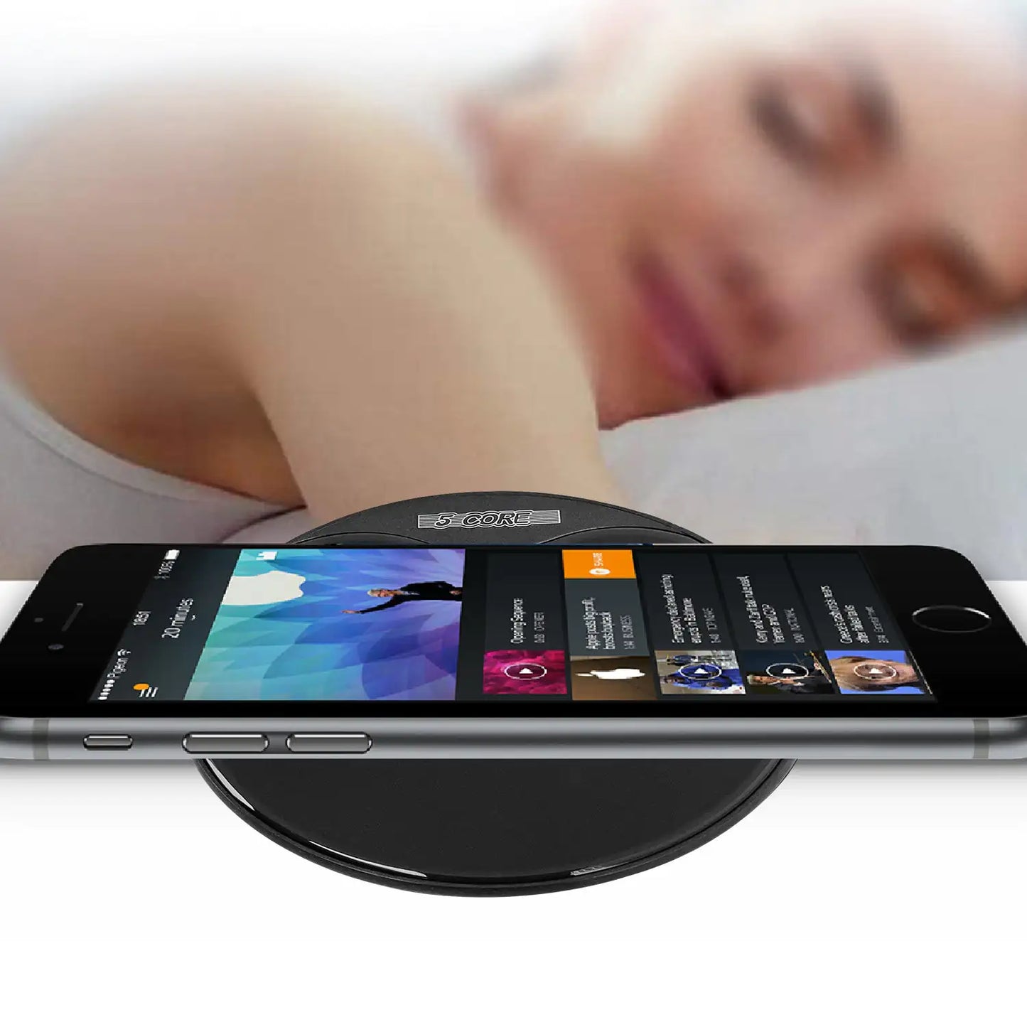 5 Core Wireless Charging Pad 15W Qi-Certified Fast Phone Charging Mat Cargador Inalámbrico Para