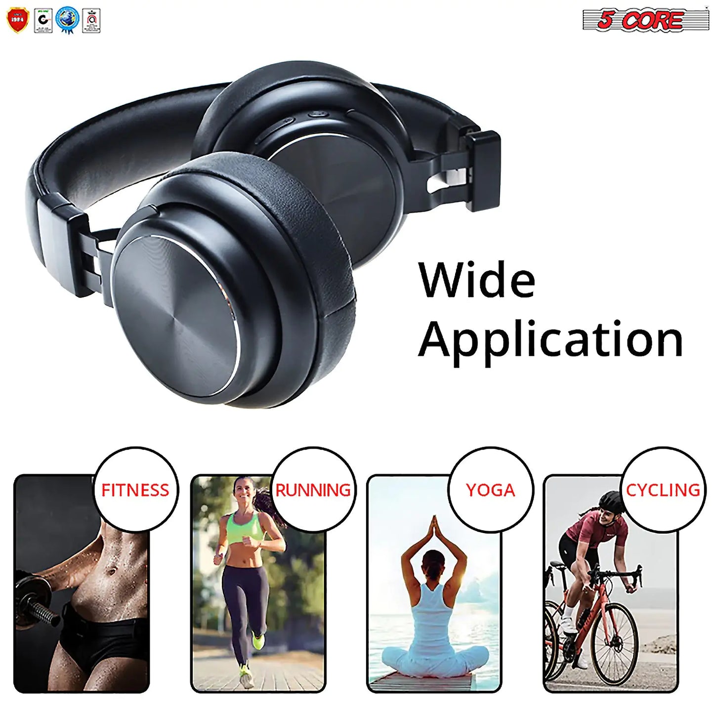 5Core Bluetooth Headphones Wireless Noise Cancelling Audifonos Inalambricos